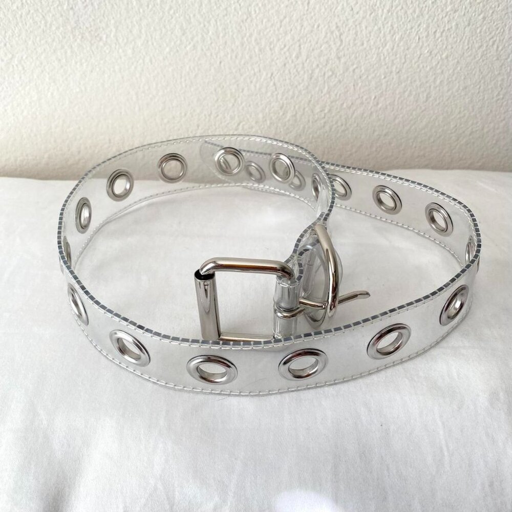 Urban Outfitters See Through Clear Grommet Belt Women's Small